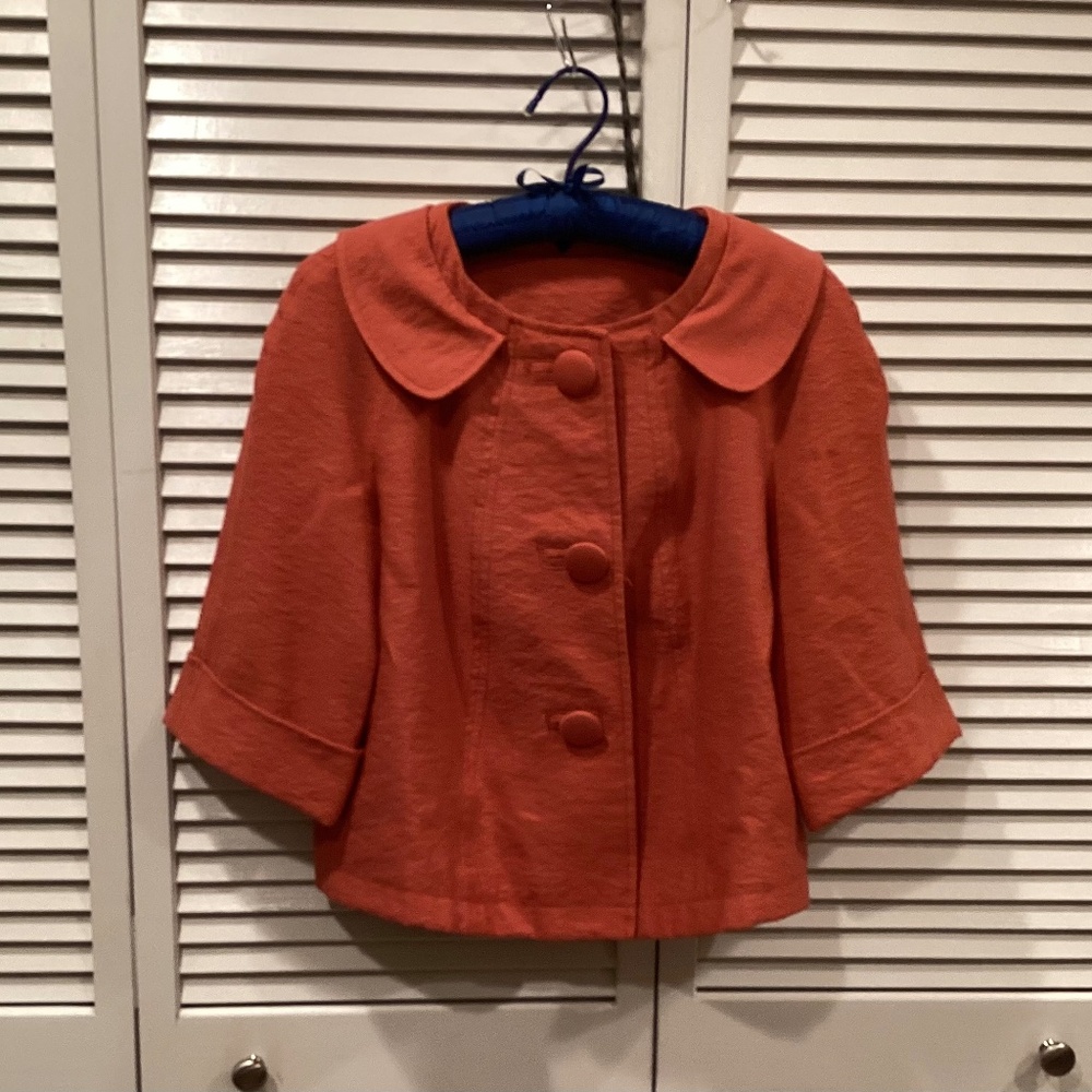 Ambition Women's Swing Style Jacket Cropped Lined size PS Copper Rayon Blend